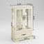 Vitrine lumineuse vitrée à 2 portes avec tablettes réglables, tiroir intégré et ampoule incluse-1309848520