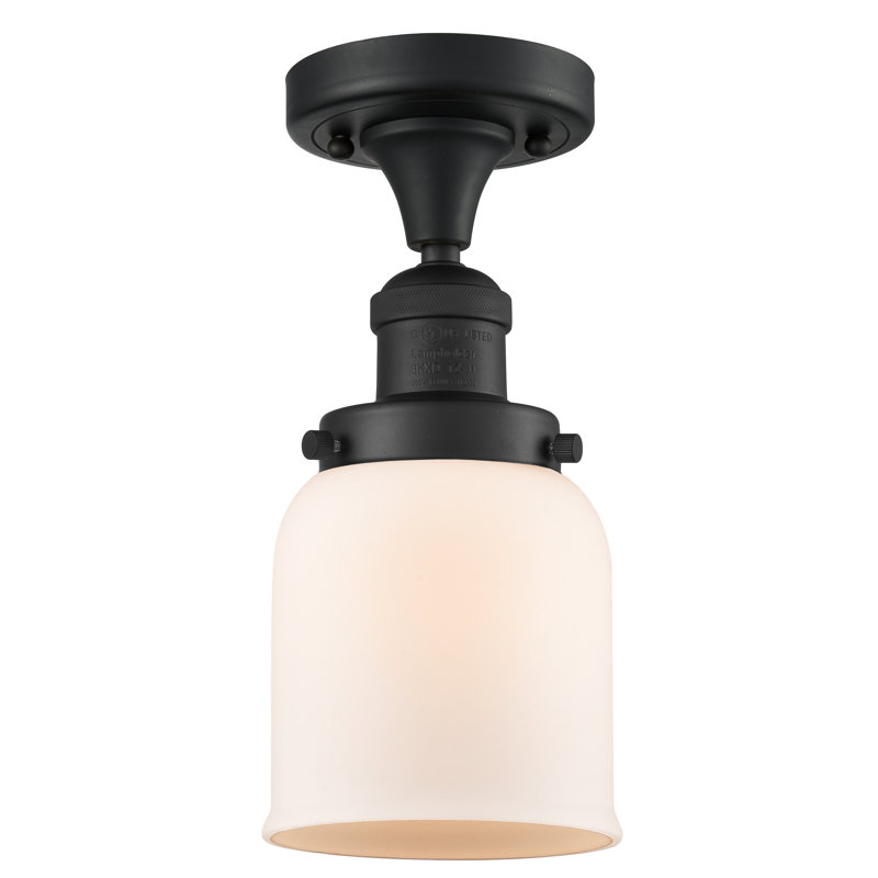 Plafonnier semi-encastré à 1 lumière 5 po Archambault, Noir mat, Boîtier blanc mat, Ampoule DEL 6 watts Vinage