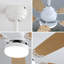 Indoor Modern 52 Inch Ceiling Fan 6 Speed Wind 5 Blades Remote Control Reversible DC Motor With Led Light-121071116-121071118