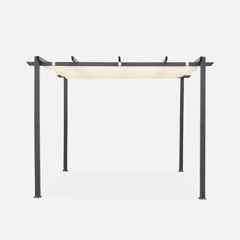 Azem 3m x 3m Aluminum Pergola, Ecru