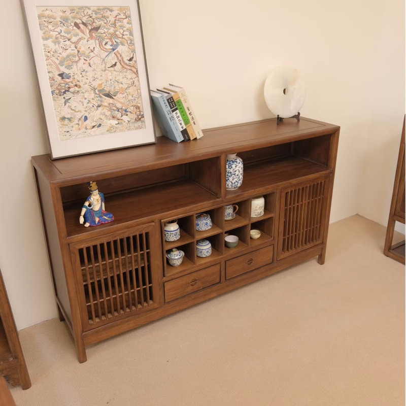Multi-Functional Retro-Style Sideboard, 35.43" H x 62.2" W x 14.96" D
