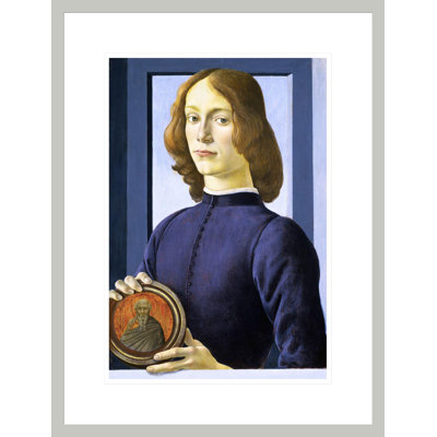 Portrait d'un jeune homme par Sandro Botticelli, impression giclée sur cadre