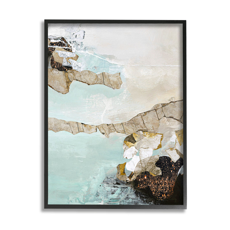 "Abstract Beach Shoreline", art giclée par Design Fabrikken, Giclée encadrée noir minuit, H 14 po x l 11 po x P 1,5 po