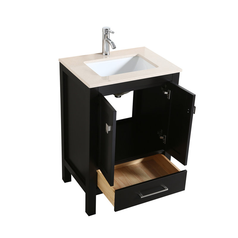Eviva London 30"W x 18"D Bathroom Vanity with Undermount Porcelain Sink, Espresso, Single Hole