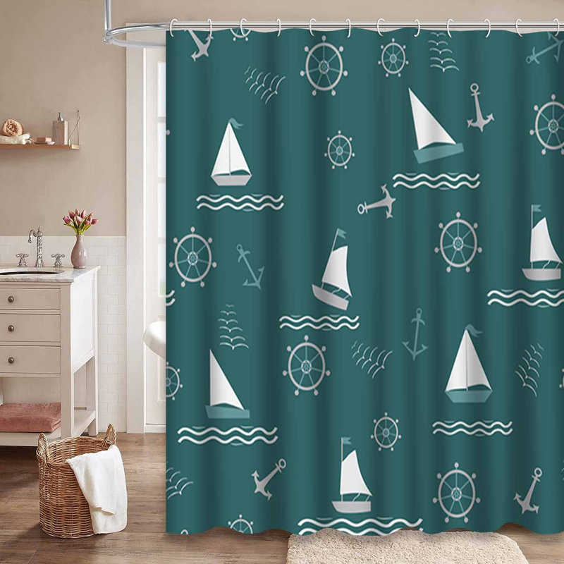 Rideau de douche imperméable avec 12 crochets, L 72 po x l 84 po