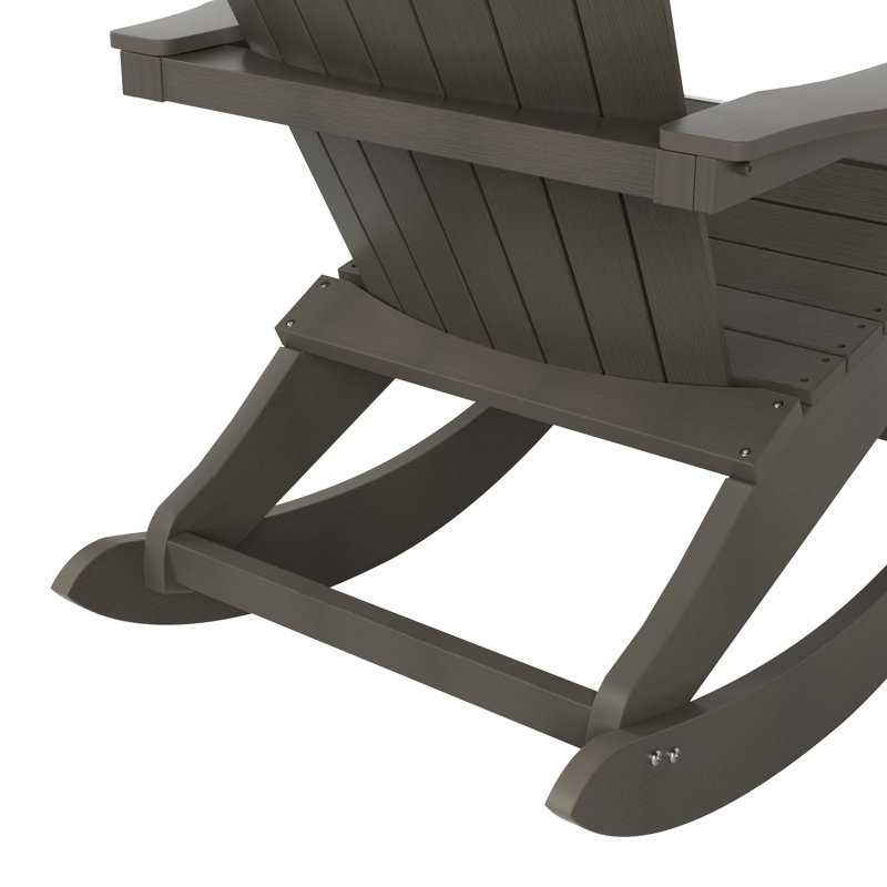 Chaise berçante d'extérieur en poly, Gris anthracite
