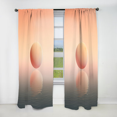 Whitwell Peach Pluto Cosmic Harmony - Notre système solaire de rideau - Velours obscurcissant - 1 panneau