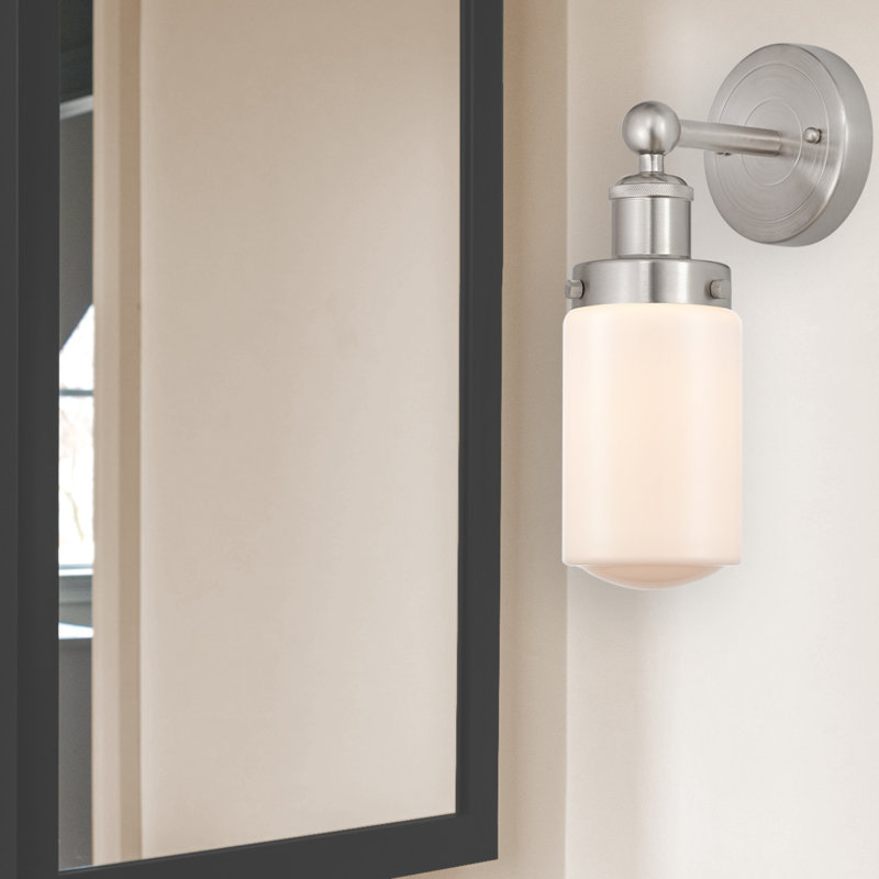 Cantril Armed Sconce, Matte White, Brushed Satin Nickel