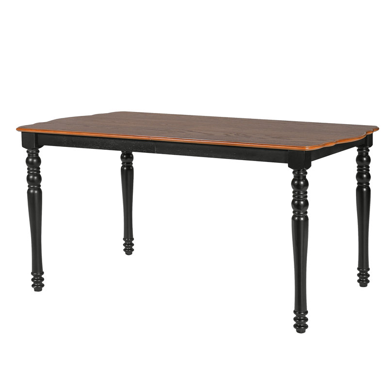 Table de salle à manger extensible Iskren, Noir, Brun