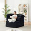 Chaises d'appoint modernes, fauteuil en velours côtelé noir pour famille