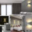 Ensemble de 2 appliques murales modernes à DEL 7W blanc chaud 2700K haut et bas en plâtre 100V-240V pour le salon, la chambre et le couloir