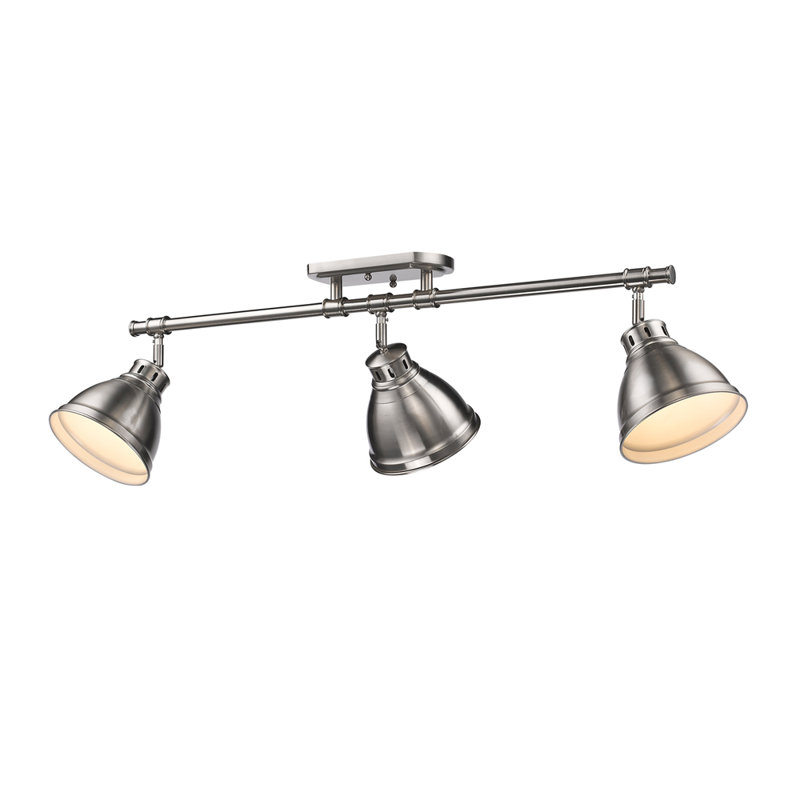 Drakeford 35.375'' 3 -Light Fixed Track Track Kit with Dimmable and Adjustable Head, Pewter, Pewter