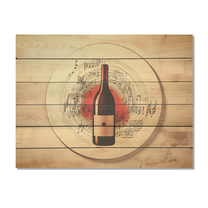 Vinyle et Vino I - panneau de bois sur bois de pin naturel, H 10 po x l 20 po