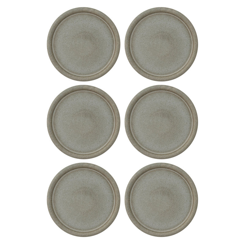 Stoneware Plates With Wide Rim, Reactive Glaze