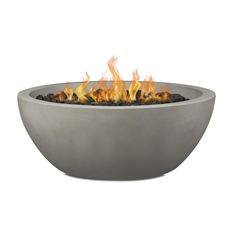 Eldora Round Concrete Fire Pit by Jensen Co, Shade, Propane, 16" H x 42" W x 42" D
