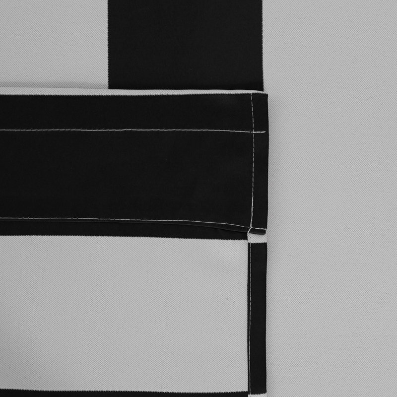 Zamudio Room Darkening Curtain Pair, Black/White, 52" W x 63" L