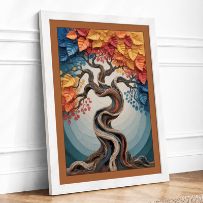 Twisted Autumn Tree Boho - Framed Print