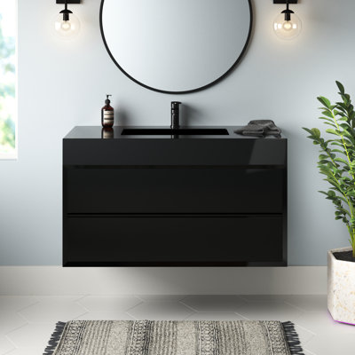 Golitz 42'' Single Bathroom Vanity with Stainless Steel Top