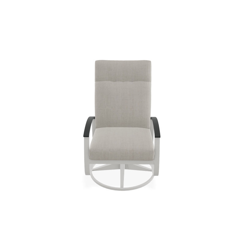Belle Isle Outdoor Rocker Chair, Blue/White Stripe, Classic Graphite P30, Textured Snow