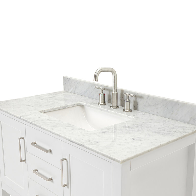 Ensemble de meuble-lavabo simple 43 po Abby, Blanc
