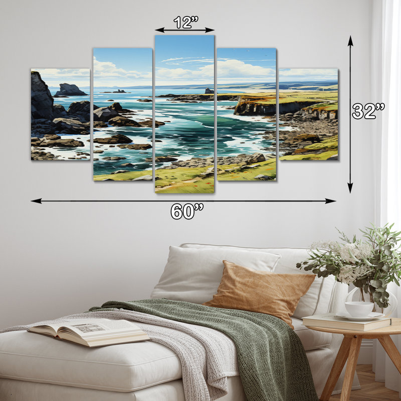 Irlande, péninsule de Dingle Cilf I - art mural sur toile, 5 panneaux