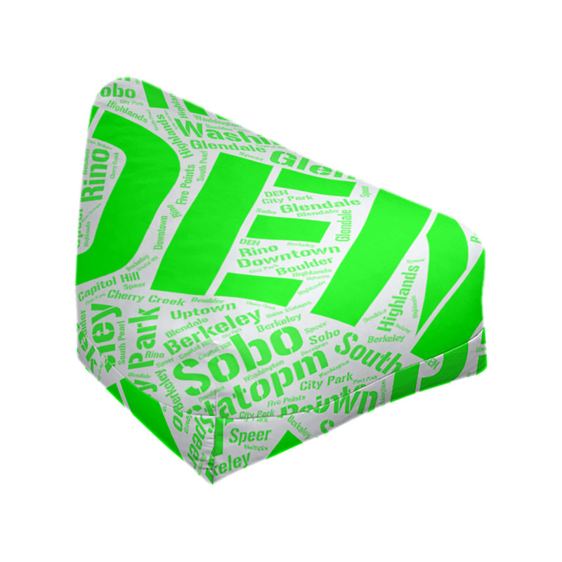Classic Bean Bag, 42" H x 38" W x 29" D, Green Polyester Blend, Denver