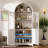 72" Tall Arched Wine Cabinet With Glass Door