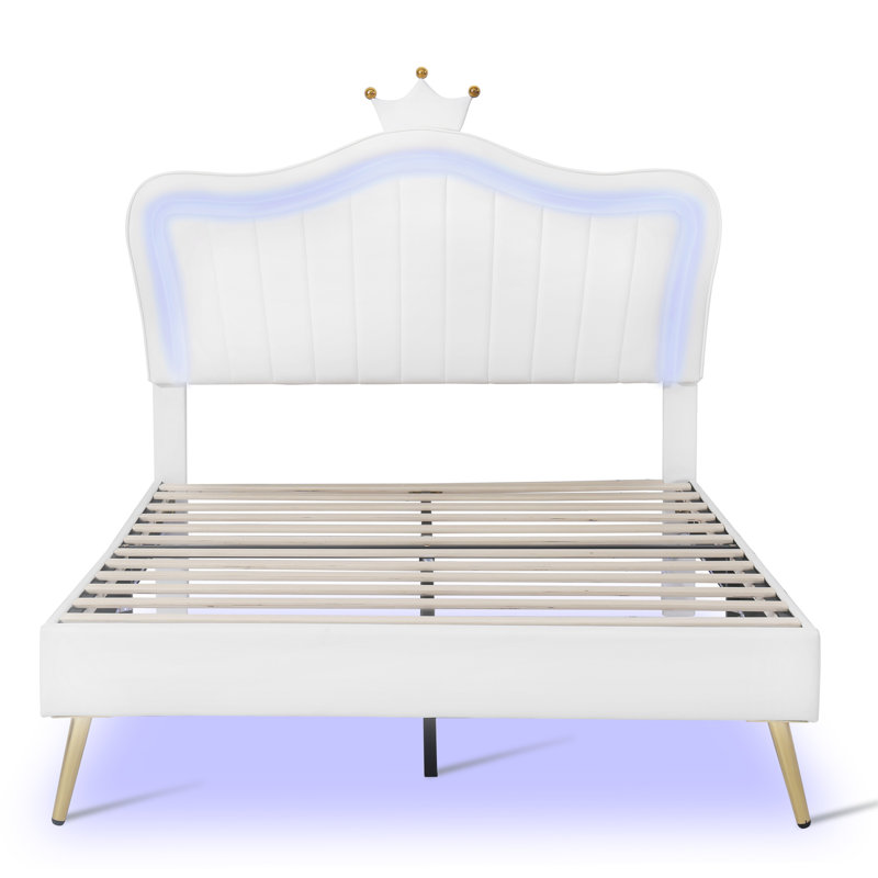 Lit plateforme, Double, Blanc