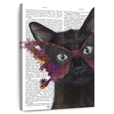 Chat Ketti et verres à fleurs II