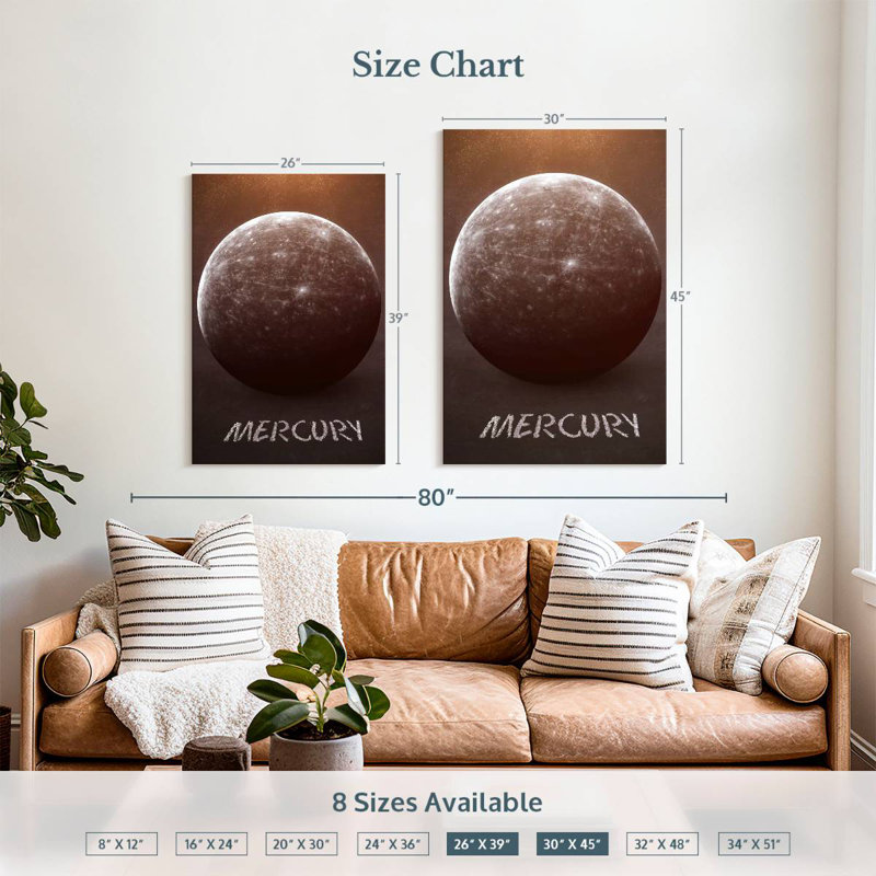 Oberle Chalk Drawn Mercury, 39" H x 26" W