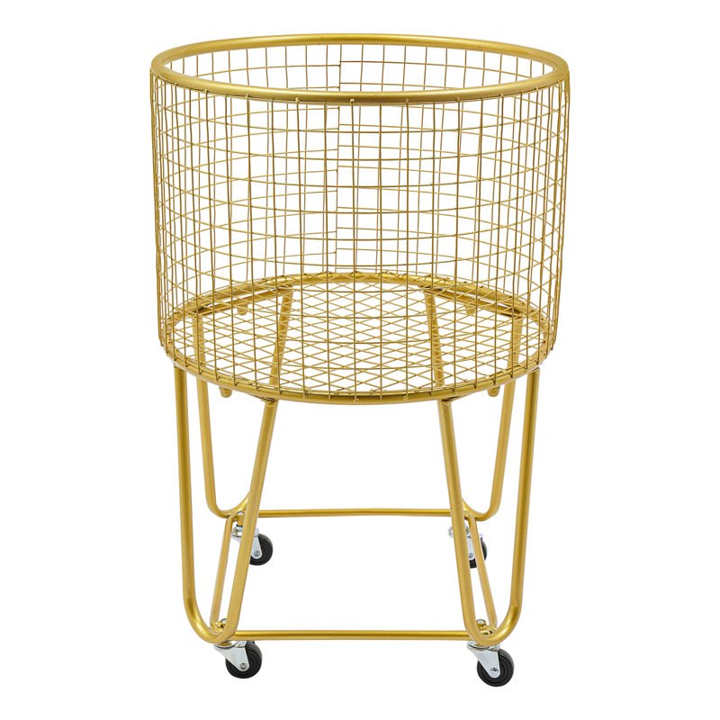 Laundry Hamper With Wheels, Gold