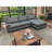 L-shaped Velvet Upholstered Sleeper Sofa and Chaise with Toss Pillows-1175793851