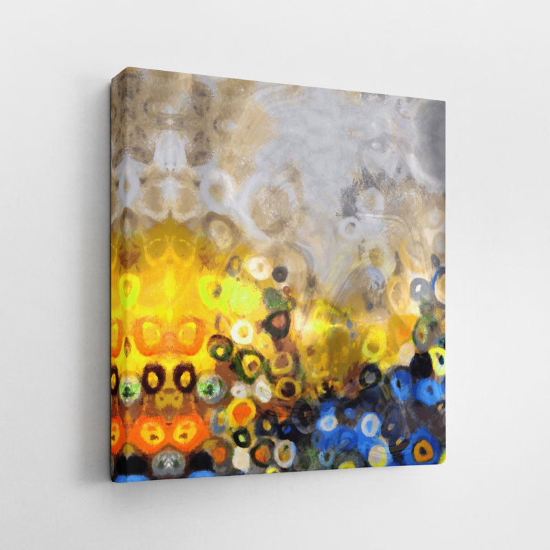 Moleculer Mouvement I - Peinture sur toile tendue, H 16 po x l 16 po