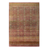 Yellow Transitional Wool Silk Blend Rug - 7'10" x 11'3"