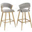 25.2 Inch Modern Velvet Counter Stool With Gold Accents, Ergonomic Design & Plush Seat For Kitchen Island & Bar-407788149