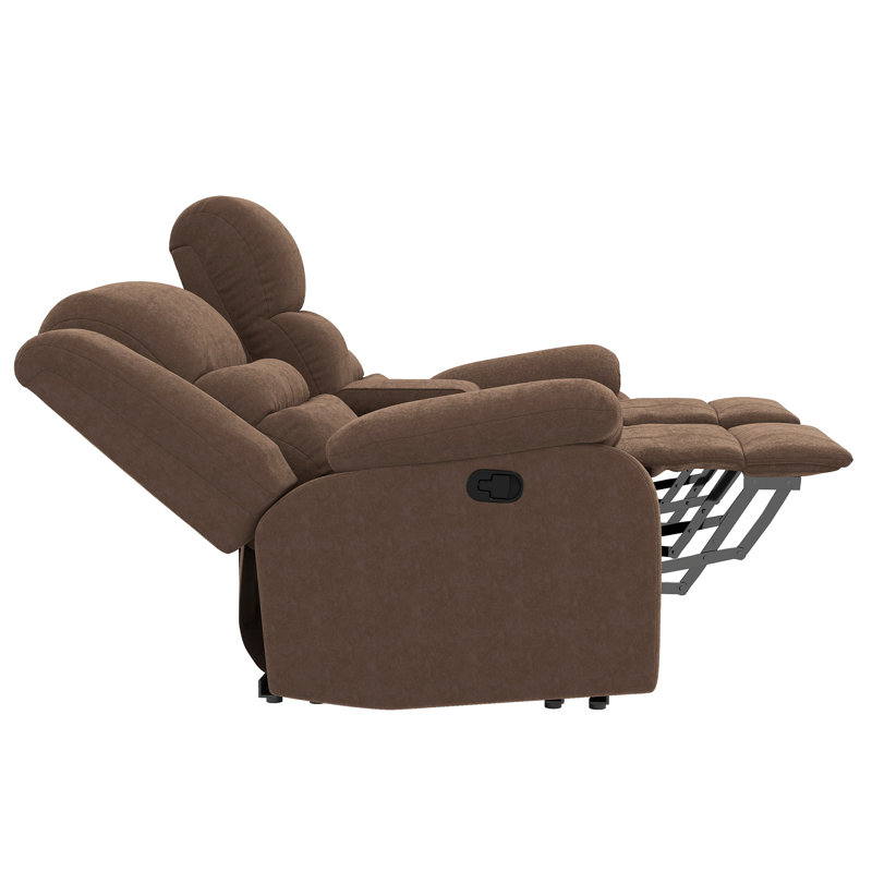 Canapé inclinable manuel en microfibre de 82,3 po de largeur et à dossier large souple Oshiaki