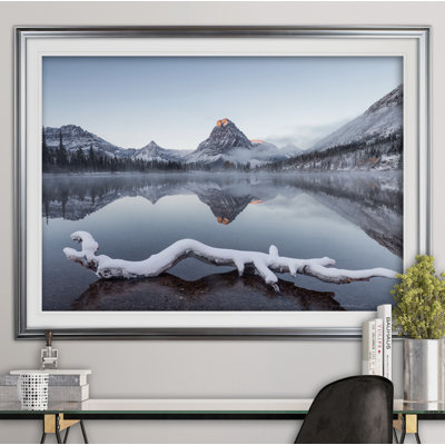 « two medicine valley after snowfall », reproduction de peinture acrylique encadrée