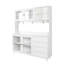 Armoire de cuisine de 63 po de large, armoire de rangement autoportante avec 4 portes, 4 tiroirs et tablette à micro-ondes, blanc, buffet-1822753392