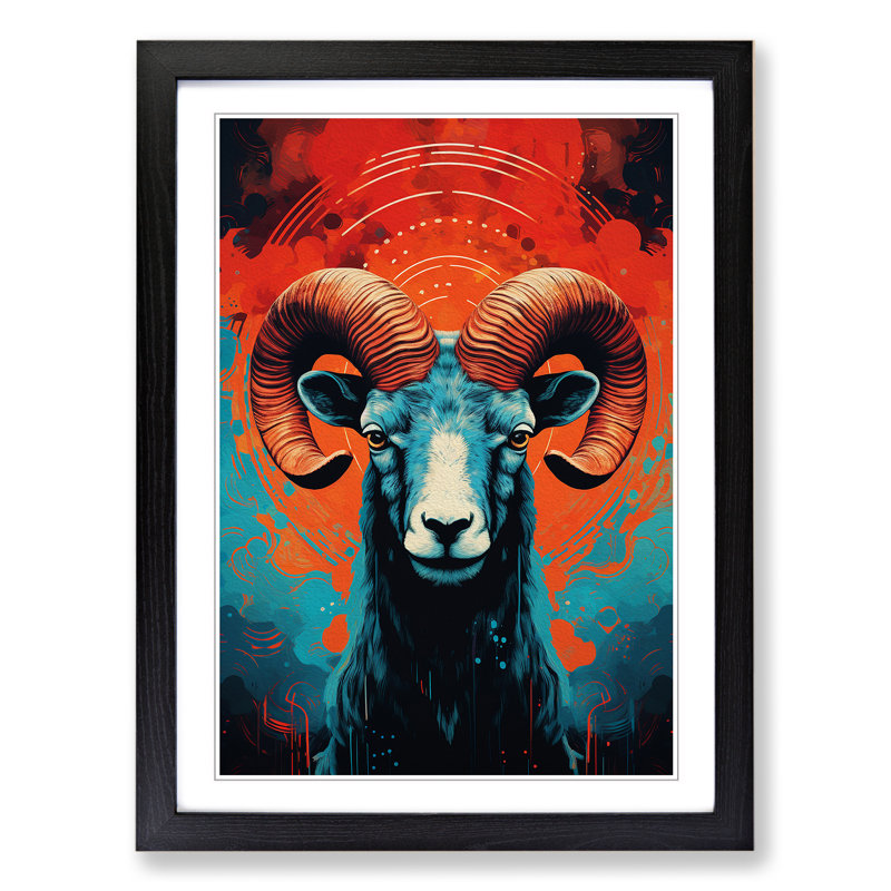 Single Picture Frame Print on Wood, 64cm H x 46cm W, Black Framed
