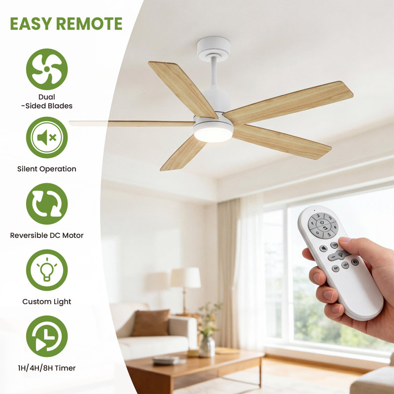 Ceiling Fan, Natural, White
