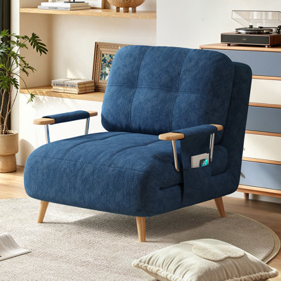 Fauteuil-lit convertible en chenille de 66 cm de large, canapé-lit pliant 5 en 1 avec dossier réglable à 5 positions, idéal pour les petits espaces, appartements et chambres d'amis, capacité de charge de 227 kg.