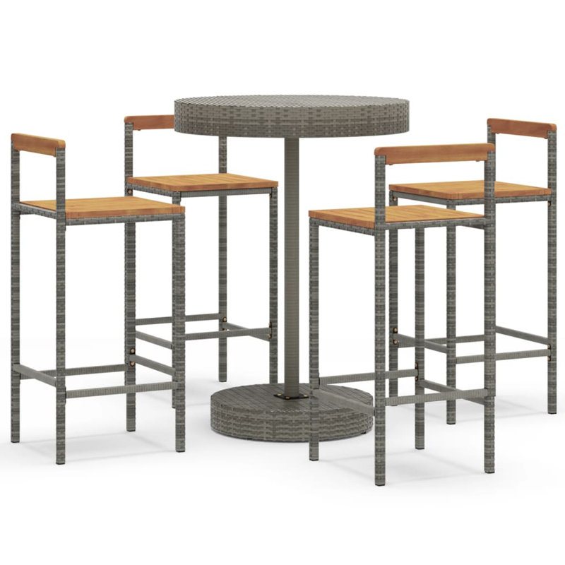 Bar Set with Stools, Gray