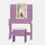 Ensemble de coiffeuse avec miroir à DEL Lacorsha, tabouret de bureau avec prise de courant, 2 tiroirs, 6 tablettes avec éclairage lumineux, 1 support pour sèche-cheveux-37498443