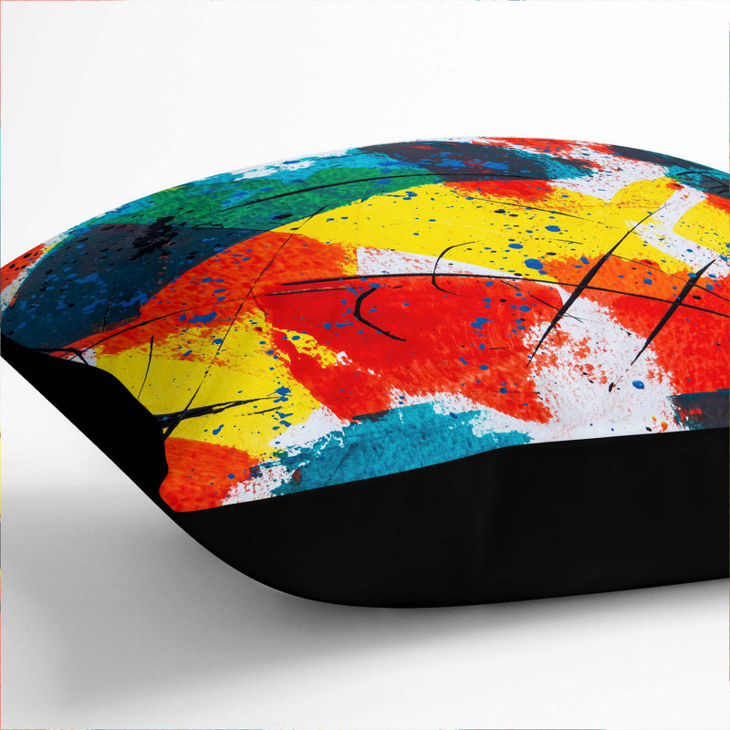 Abstract Square Cushion, Black, 55 x 55 cm