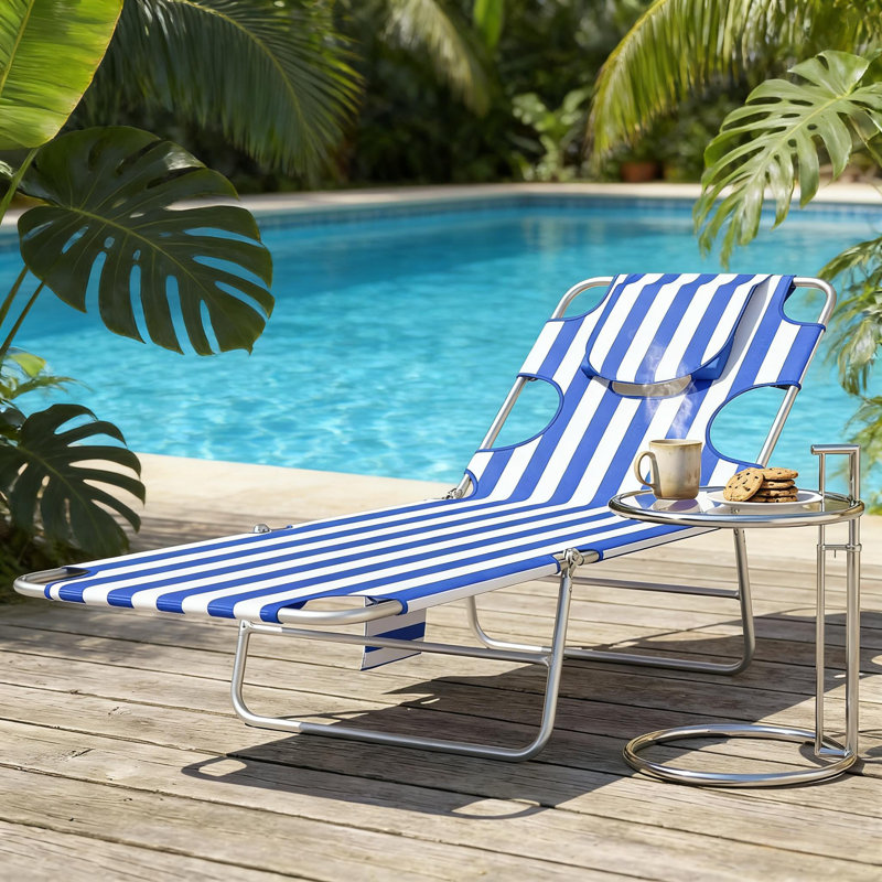 Handy Folding Bed, Blue Stripe