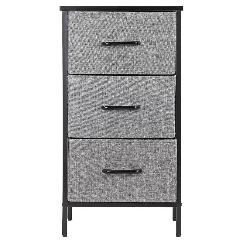 40cm W Metal Bedside Table, Black/Grey