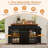 Rolling Kitchen Island Kitchen Cart with Tilt-out Trash Cabinet Island Table-333473048