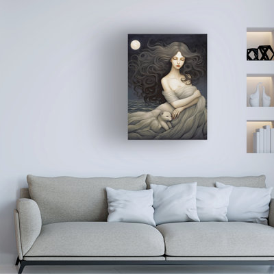Sasha Hiding From The Moon Canvas Art