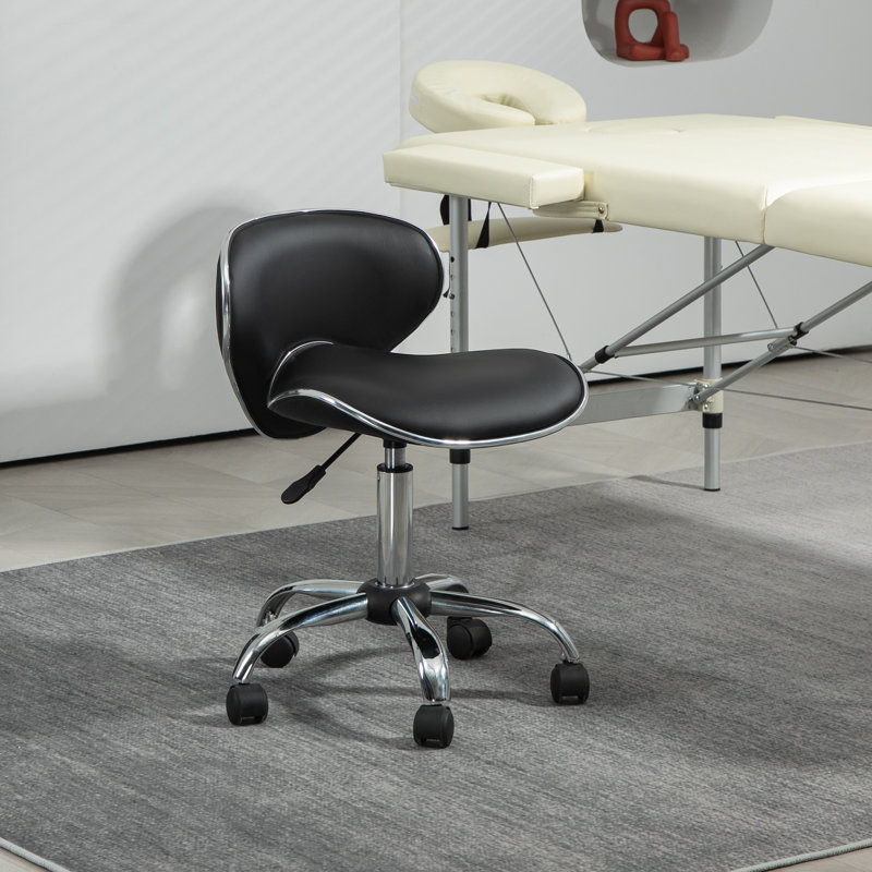 Chappa Backed Adjustable Height Ergonomic Industrial Stool Wheels