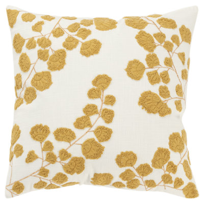 Embroidered Cotton Throw Pillow